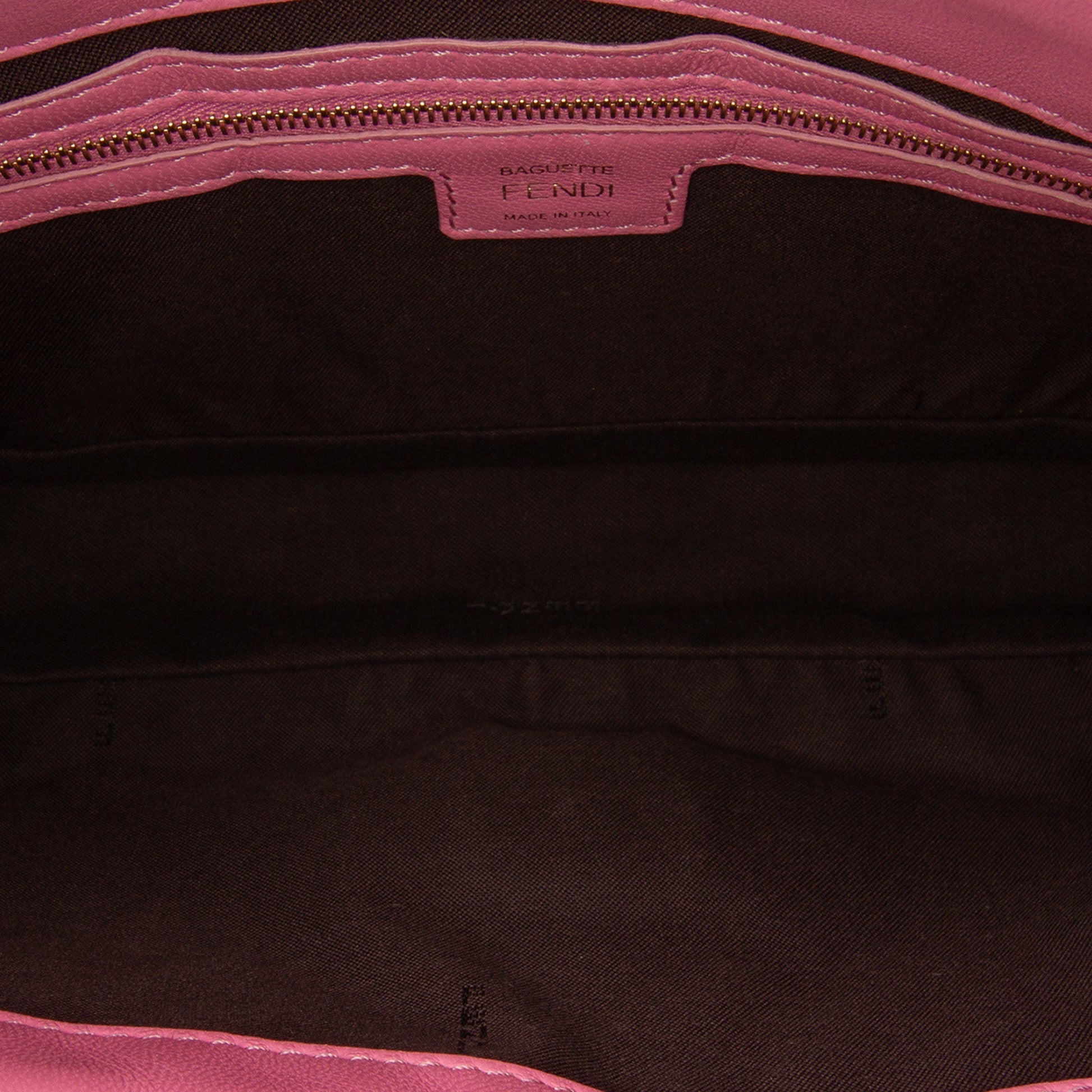 Second hand Fendi Zucca Medium Leather Shoulder Bag Pink - Tabita Bags