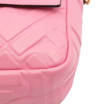 Second hand Fendi Zucca Medium Leather Shoulder Bag Pink - Tabita Bags