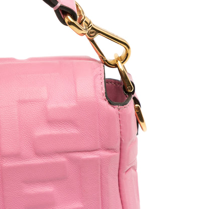 Second hand Fendi Zucca Medium Leather Shoulder Bag Pink - Tabita Bags