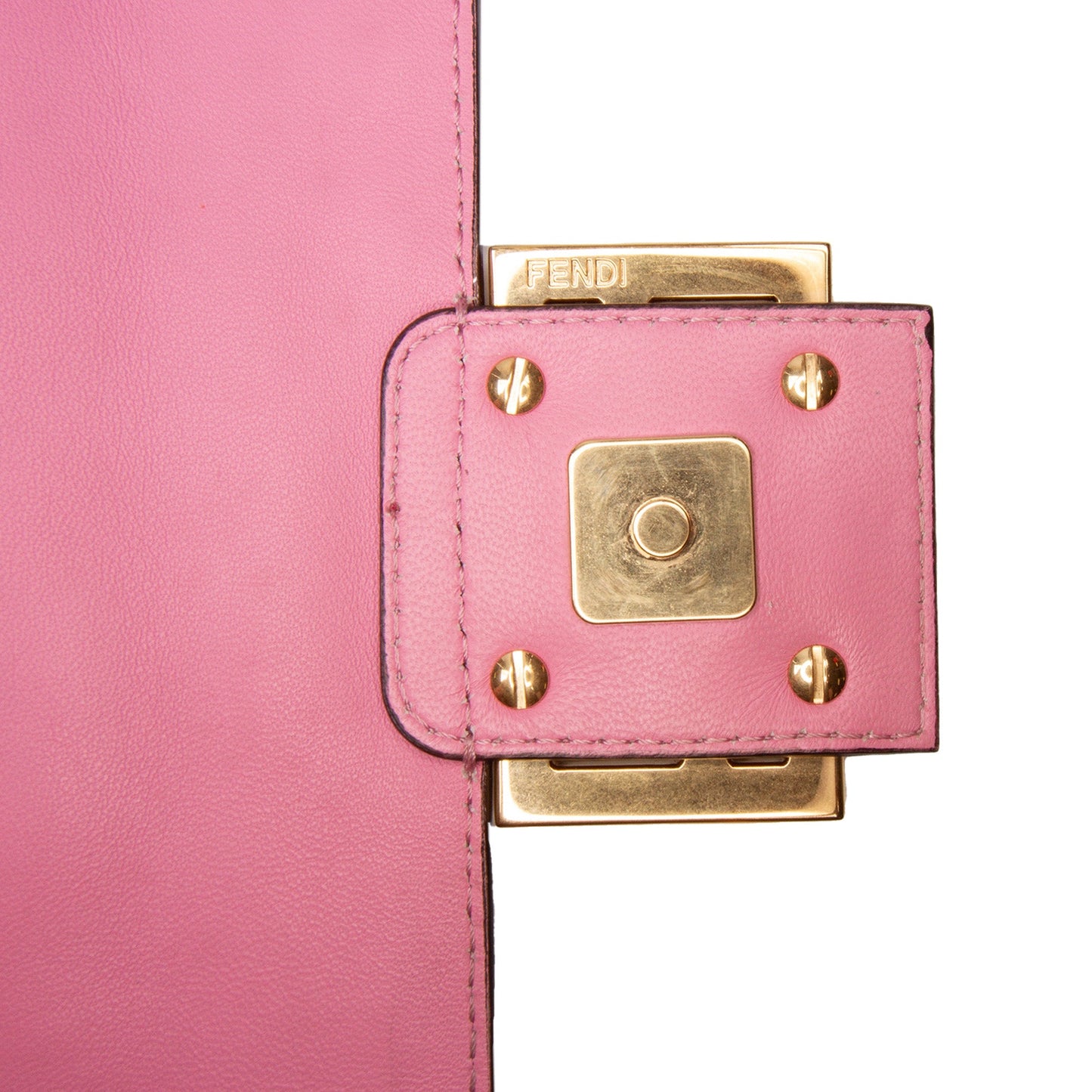 Second hand Fendi Zucca Medium Leather Shoulder Bag Pink - Tabita Bags