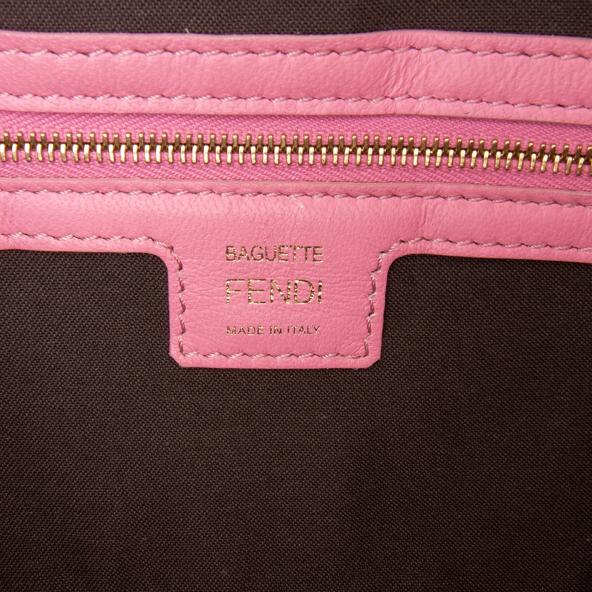 Second hand Fendi Zucca Medium Leather Shoulder Bag Pink - Tabita Bags
