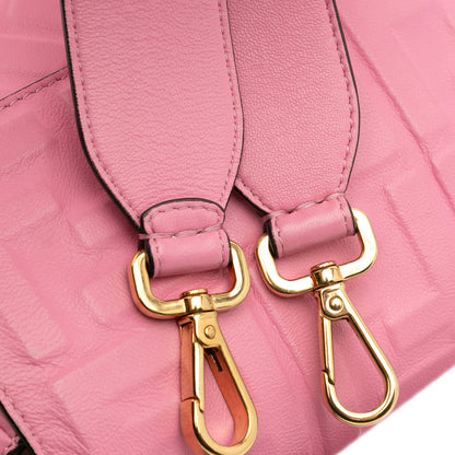 Second hand Fendi Zucca Medium Leather Shoulder Bag Pink - Tabita Bags