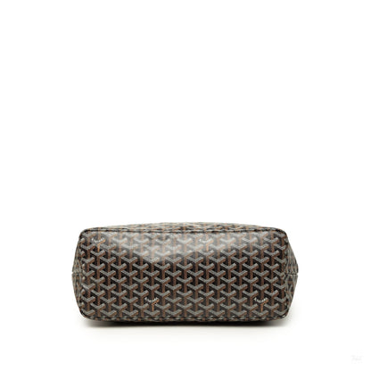 Second hand Goyard Saint Louis PM Goyardine Canvas Tote Shoulder Bag Black - Tabita Bags