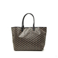 Second hand Goyard Saint Louis PM Goyardine Canvas Tote Shoulder Bag Black - Tabita Bags