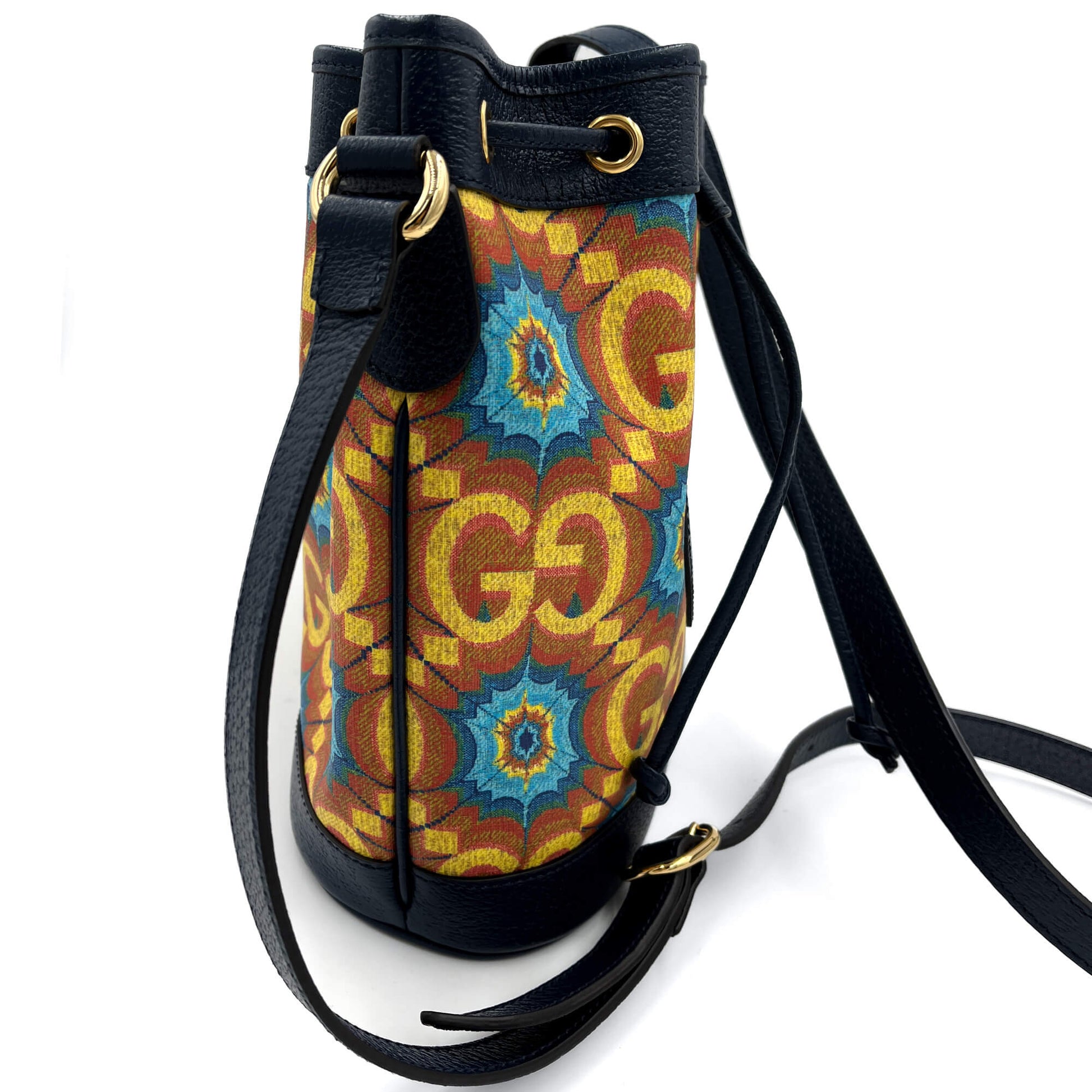 Second hand Gucci 100 Leather Bucket Shoulder Bag Kaleidoscopic - Tabita Bags