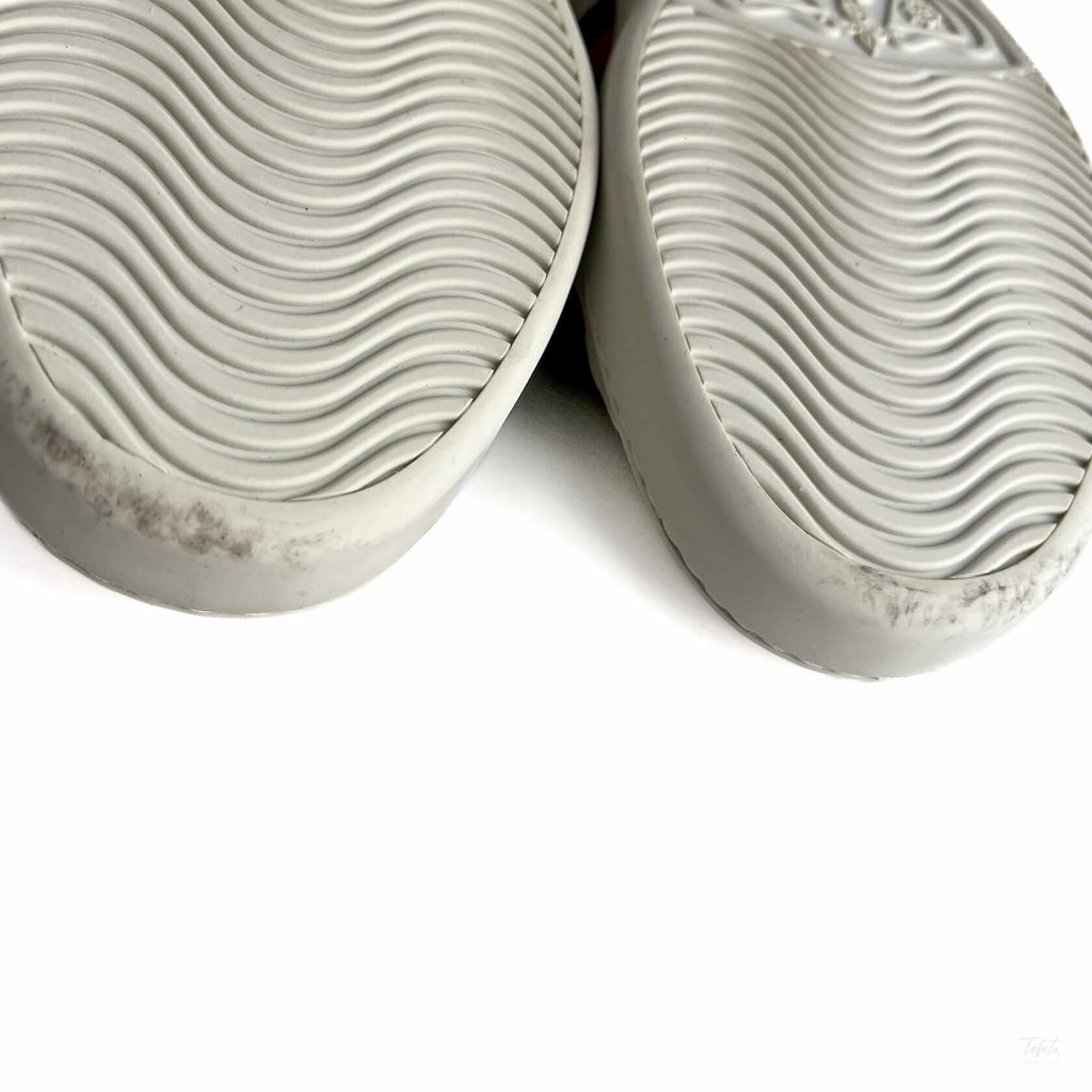 Second hand Gucci Ace Maxi logo Leather Striped Sneakers 37.5 White - Tabita Bags