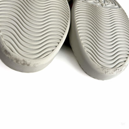 Second hand Gucci Ace Maxi logo Leather Striped Sneakers 37.5 White - Tabita Bags