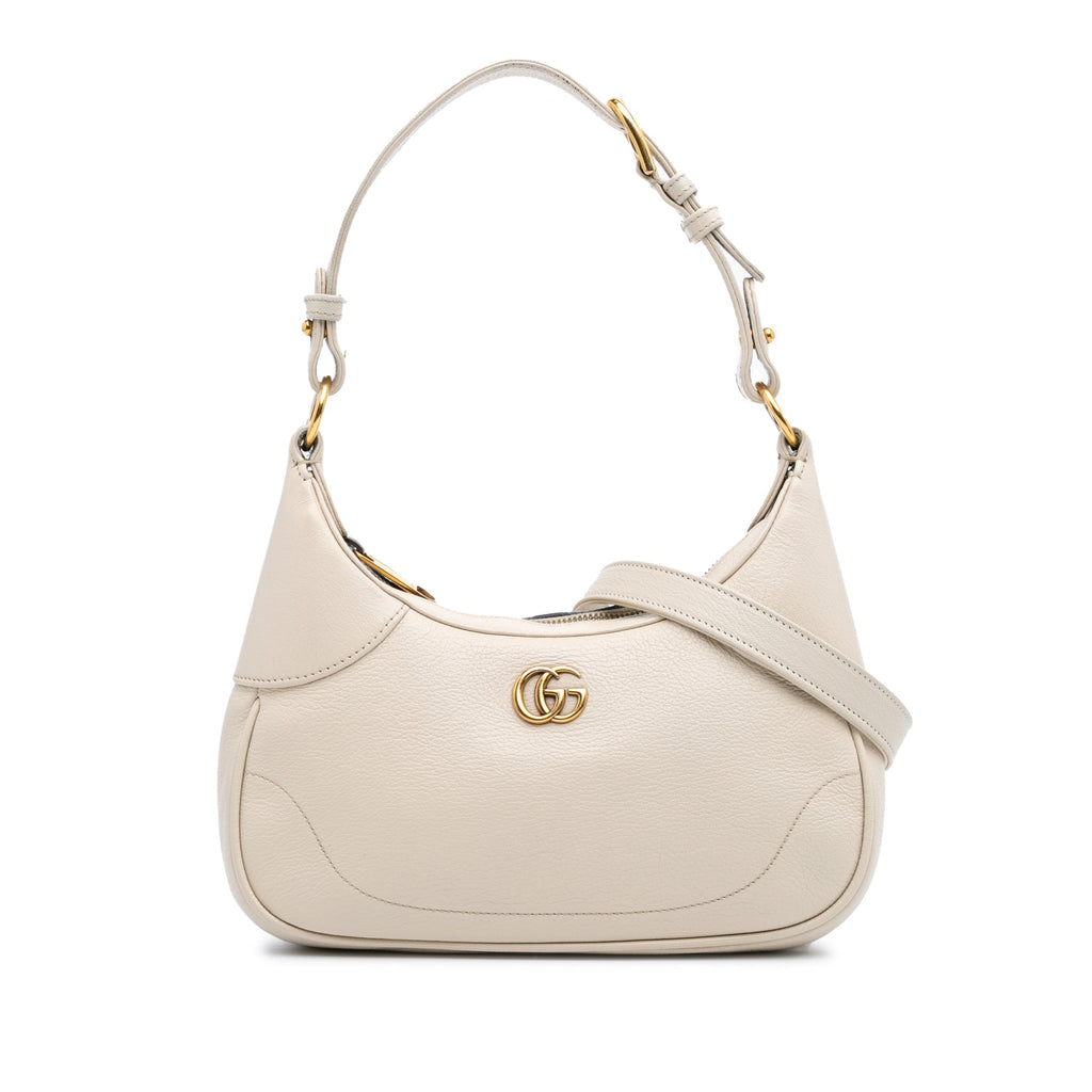 Second hand Gucci Aphrodite Small Leather 2 - Ways Hobo Shoulder Bag White - Tabita Bags