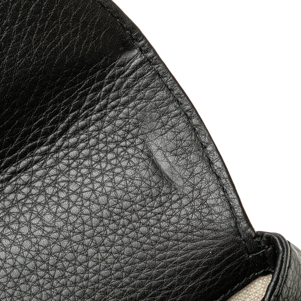 Second hand Gucci Bamboo Medium Leather Top - handle Handbag Black - Tabita Bags