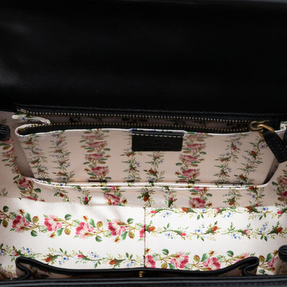 Second hand Gucci Bamboo Medium Leather Top - Handle Handbag Black - Tabita Bags