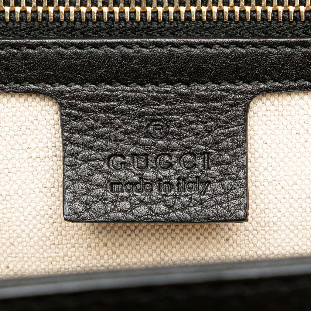Second hand Gucci Bamboo Medium Leather Top - handle Handbag Black - Tabita Bags