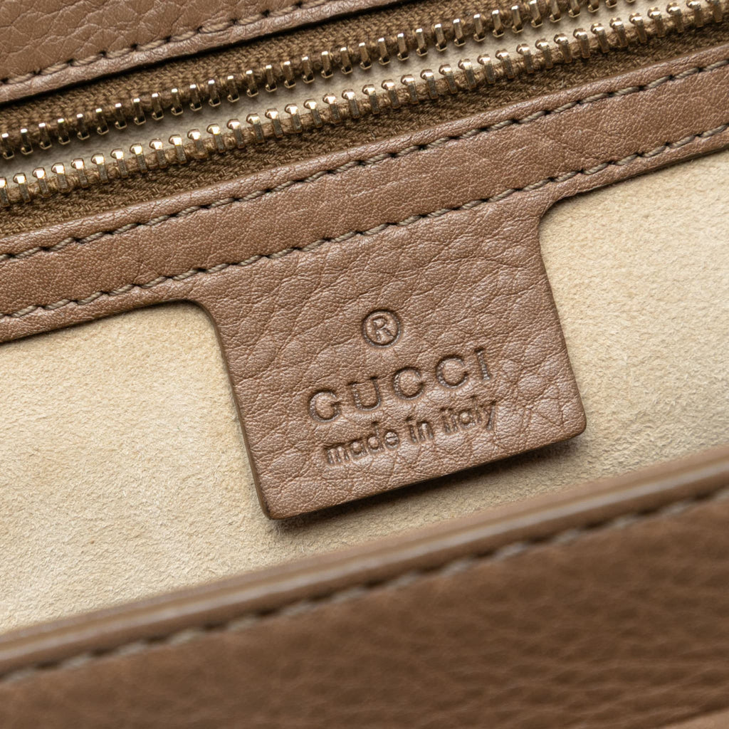 Second hand Gucci Bamboo Medium Leather Top - handle Handbag Brown - Tabita Bags