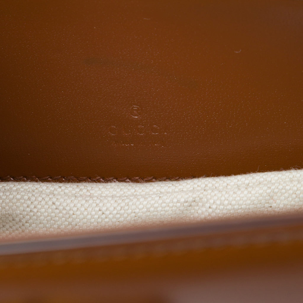 Second hand Gucci Bamboo Mini Leather Top-handle Handbag Brown - Tabita Bags