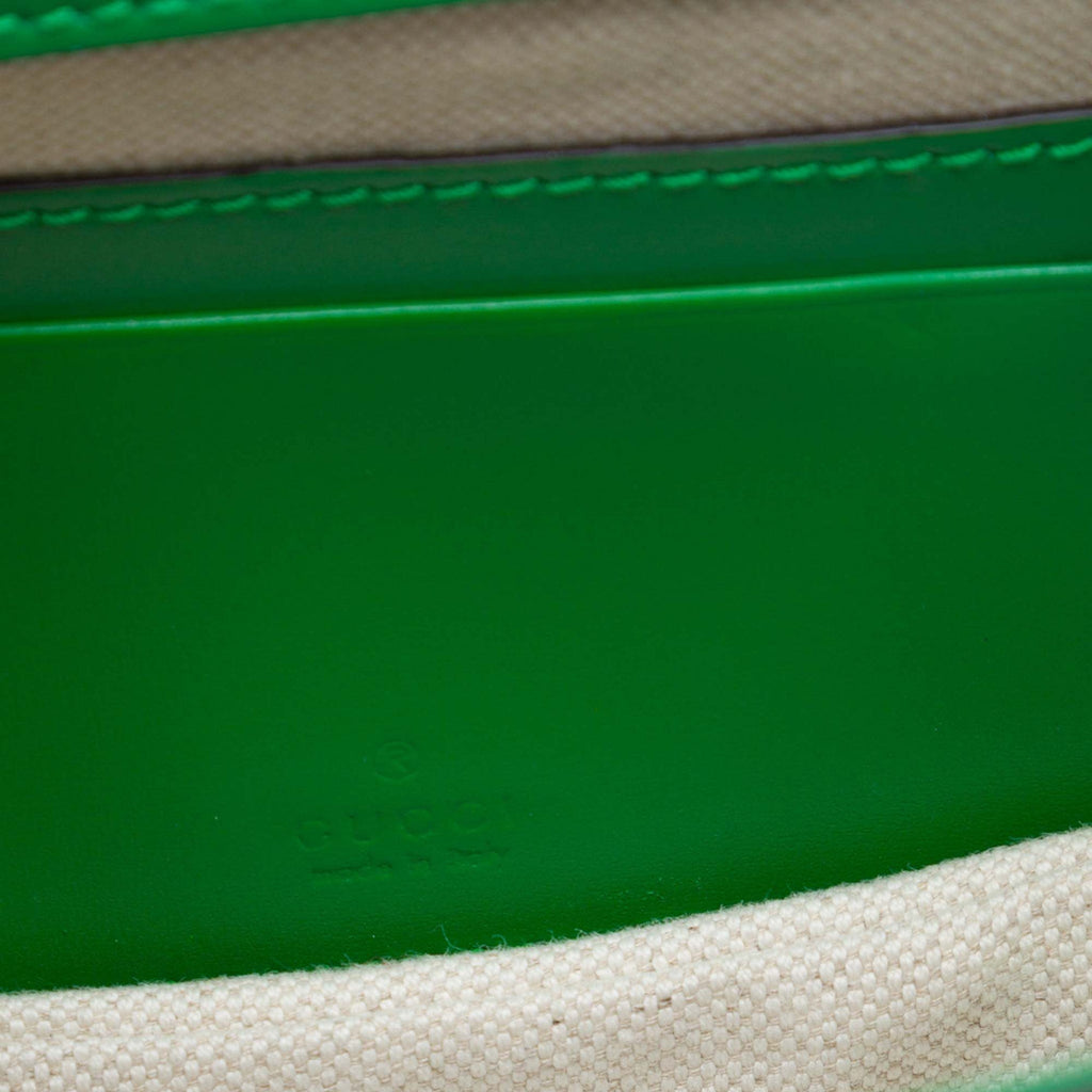 Second hand Gucci Bamboo Mini Leather Top-handle Handbag Green - Tabita Bags