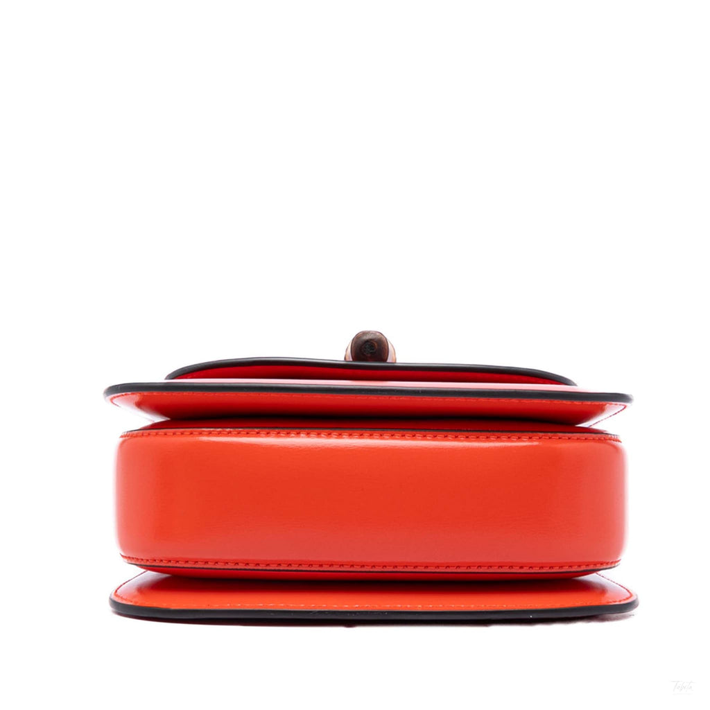 Second hand Gucci Bamboo Mini Leather Top-handle Handbag Orange - Tabita Bags