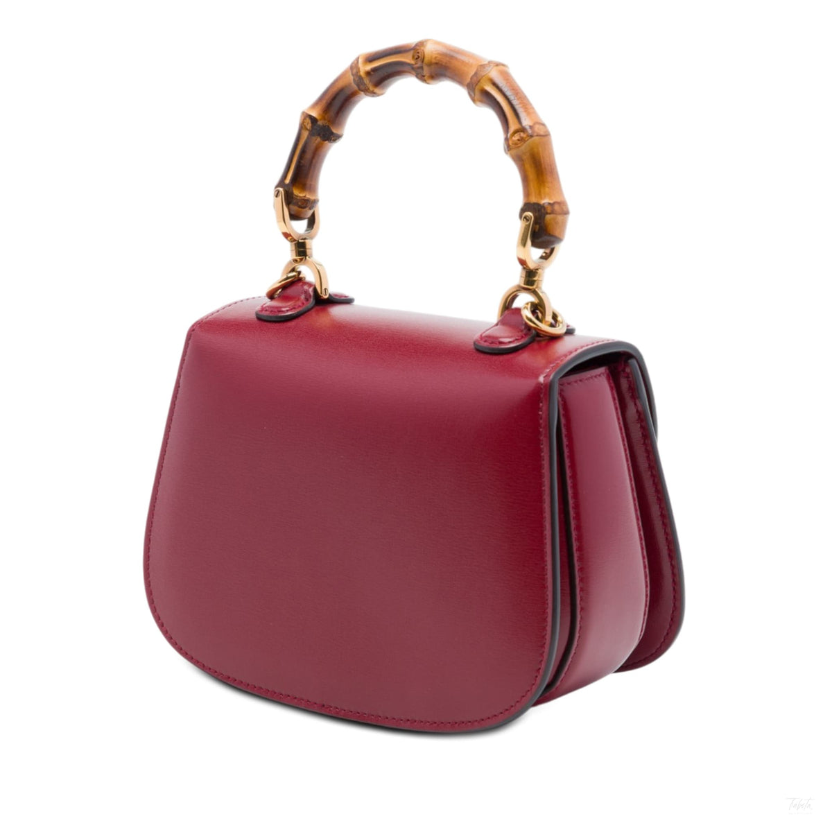 Second hand Gucci Bamboo Mini Leather Top-handle Handbag Red - Tabita Bags