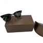 Second hand Gucci Black Sunglasses with Gold Metal Frame - Tabita Bags