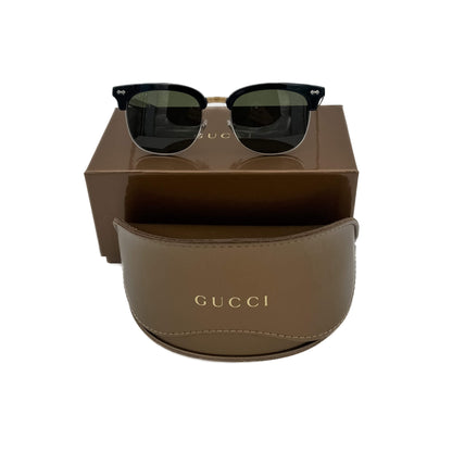 Second hand Gucci Black Sunglasses with Gold Metal Frame - Tabita Bags