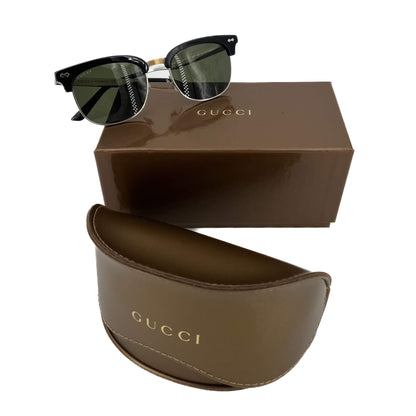 Second hand Gucci Black Sunglasses with Gold Metal Frame - Tabita Bags