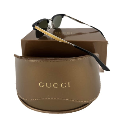 Second hand Gucci Black Sunglasses with Gold Metal Frame - Tabita Bags