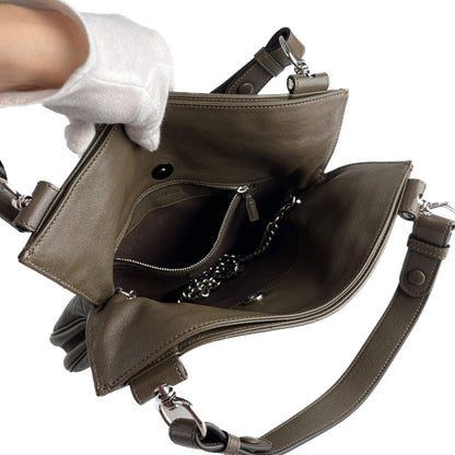 Second hand Gucci Blondie Small Leather Hobo Handbag Taupe - Tabita Bags