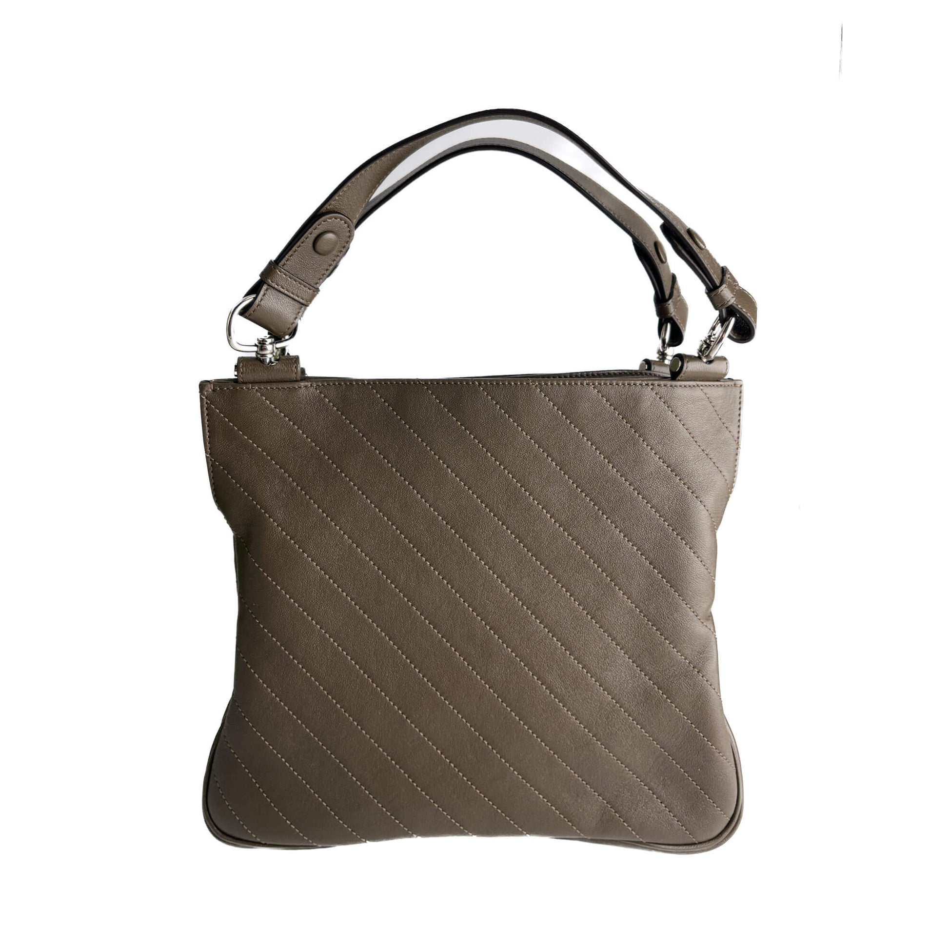 Second hand Gucci Blondie Small Leather Hobo Handbag Taupe - Tabita Bags
