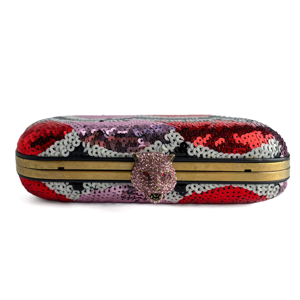 Second hand Gucci Brocade Embroidery Metal Clutch Multicolor - Tabita Bags