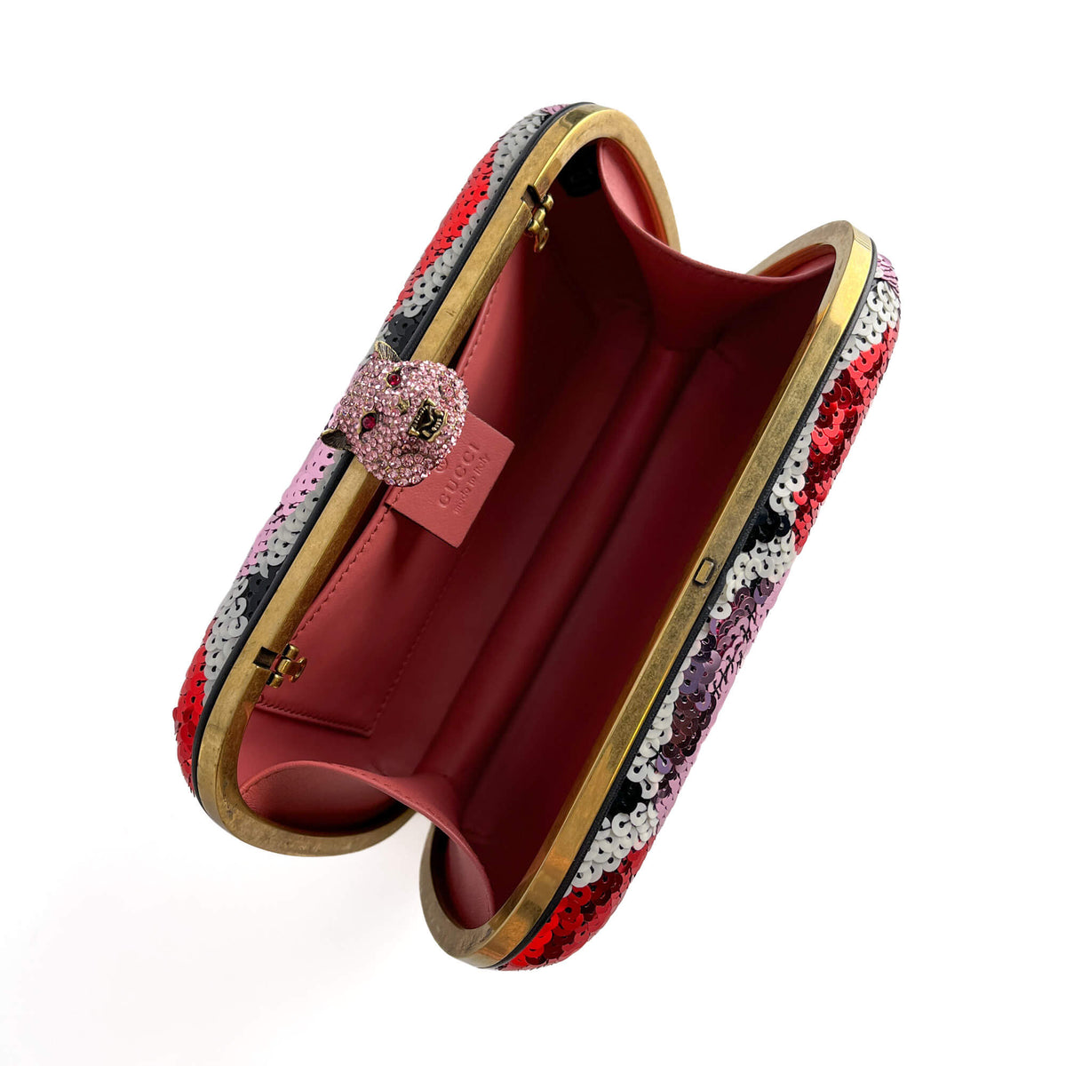 Second hand Gucci Brocade Embroidery Metal Clutch Multicolor - Tabita Bags