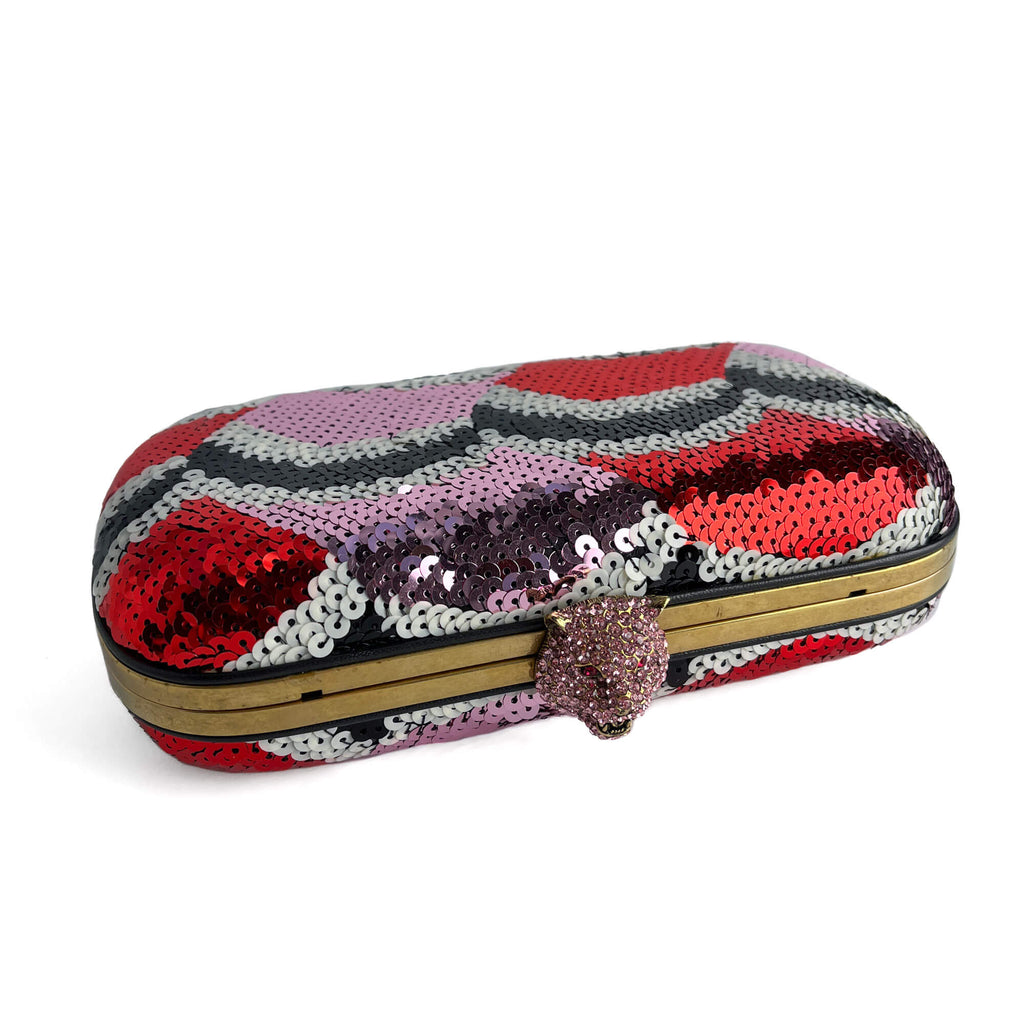 Second hand Gucci Brocade Embroidery Metal Clutch Multicolor - Tabita Bags