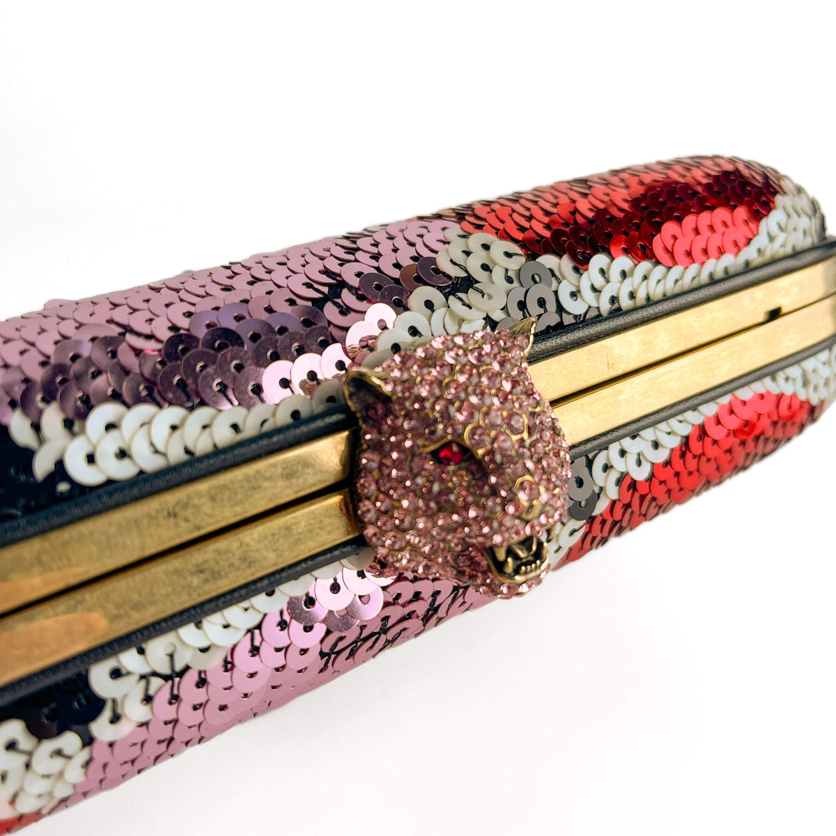 Second hand Gucci Brocade Embroidery Metal Clutch Multicolor - Tabita Bags
