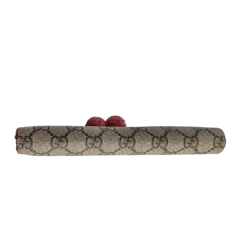 Second hand Gucci Cherry Canvas Long Zip Around Wallet GG Supreme - Tabita Bags