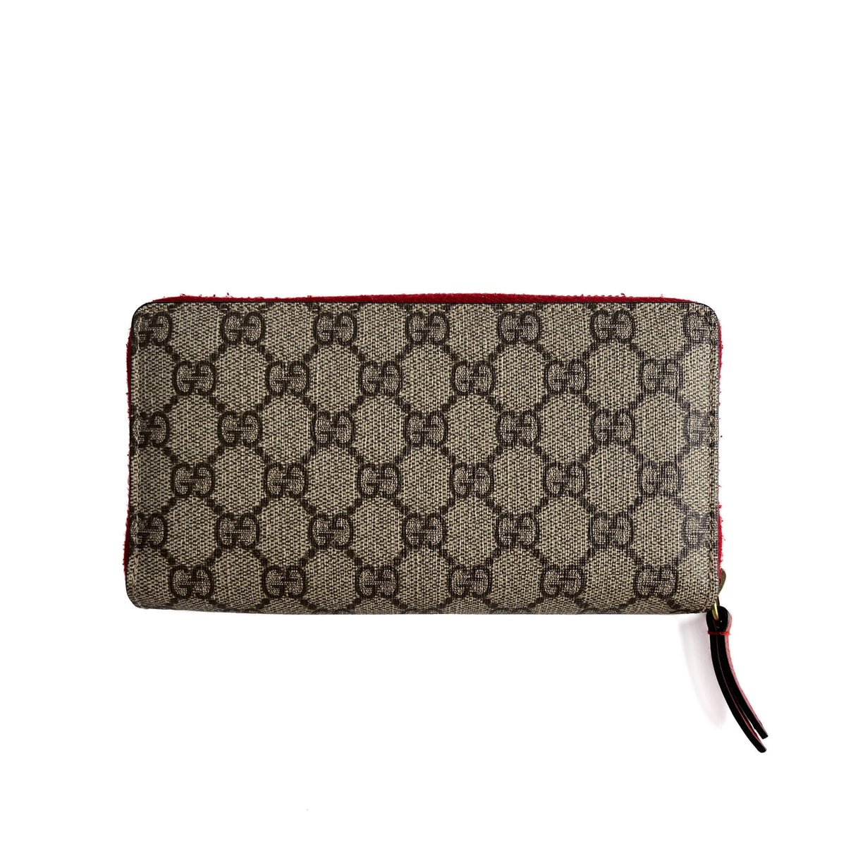 Second hand Gucci Cherry Canvas Long Zip Around Wallet GG Supreme - Tabita Bags