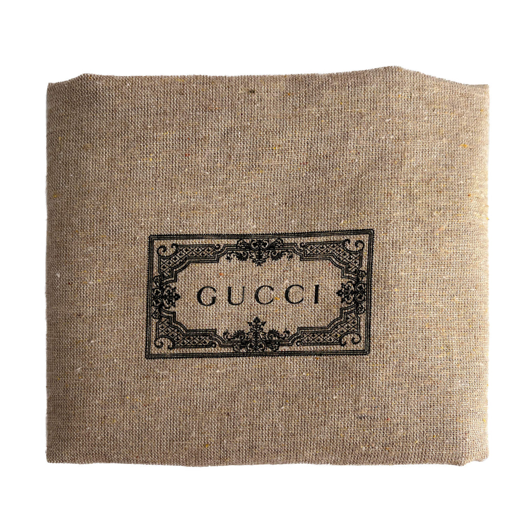 Second hand Gucci Deco Mini Leather Matelassé Flap Crossbody Dark Beige - Tabita Bags