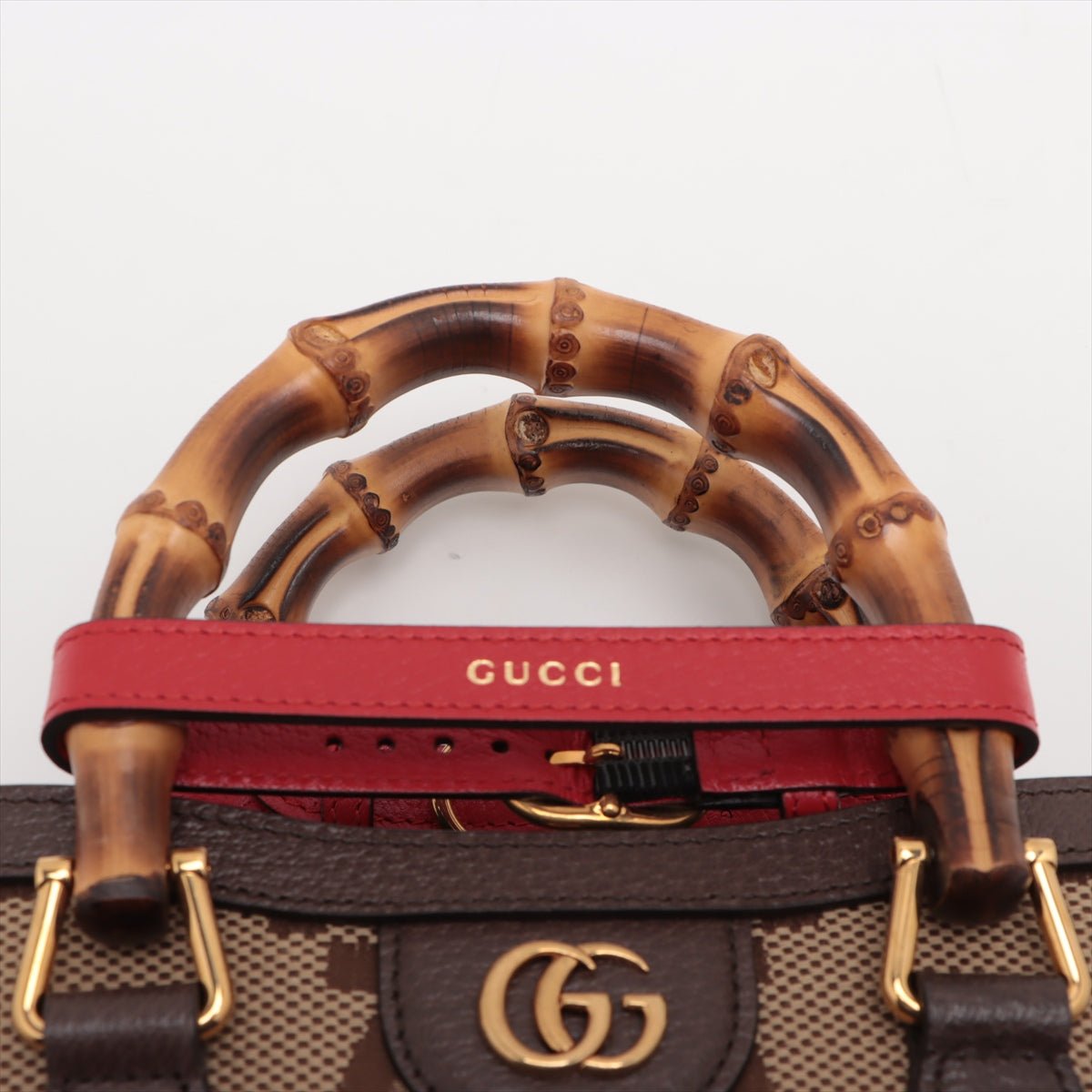 Second hand Gucci Diana Mini Jumbo GG Canvas 2 - Ways Tote Handbag Brown - Tabita Bags