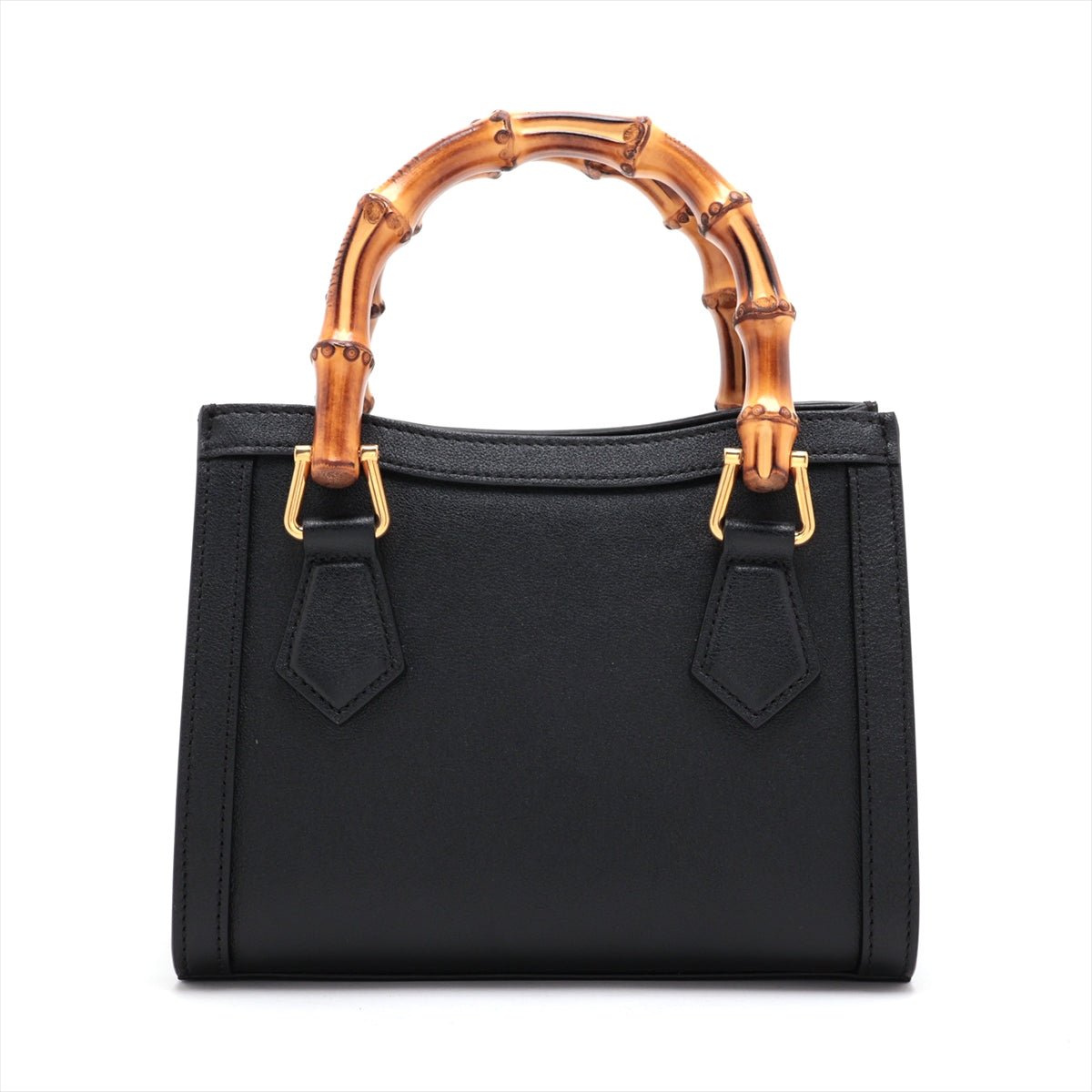 Second hand Gucci Diana Mini Leather Tote Bag Black - Tabita Bags