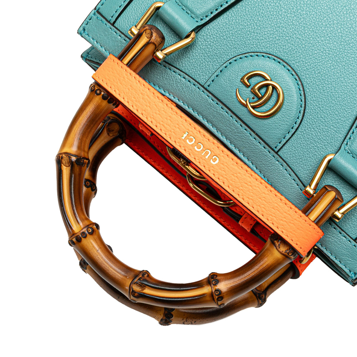Second hand Gucci Diana Mini Leather Tote Bag Blue - Tabita Bags