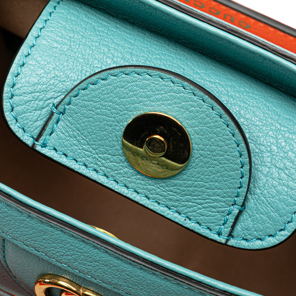 Second hand Gucci Diana Mini Leather Tote Bag Blue - Tabita Bags
