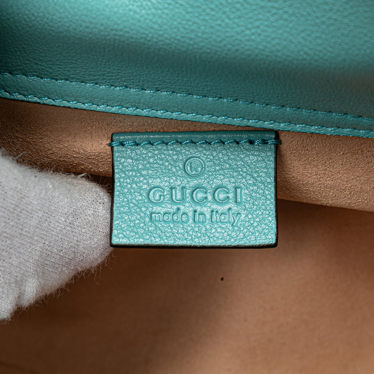 Second hand Gucci Diana Mini Leather Tote Bag Blue - Tabita Bags