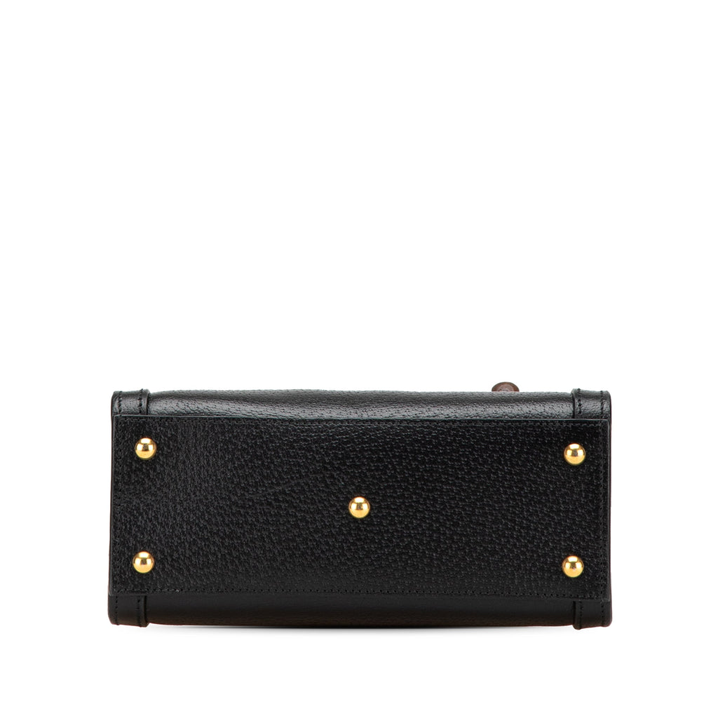 Second hand Gucci Diana Mini Leather Tote Handbag Black - Tabita Bags