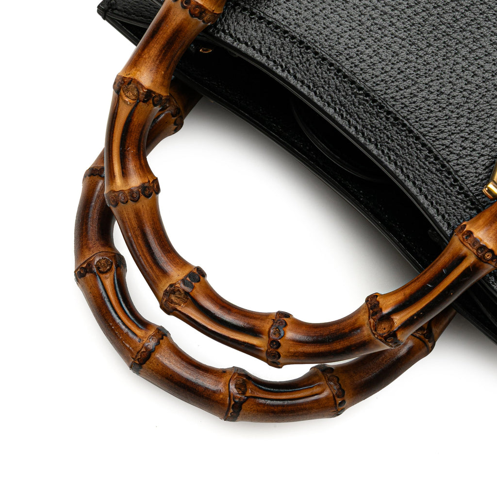 Second hand Gucci Diana Mini Leather Tote Handbag Black - Tabita Bags