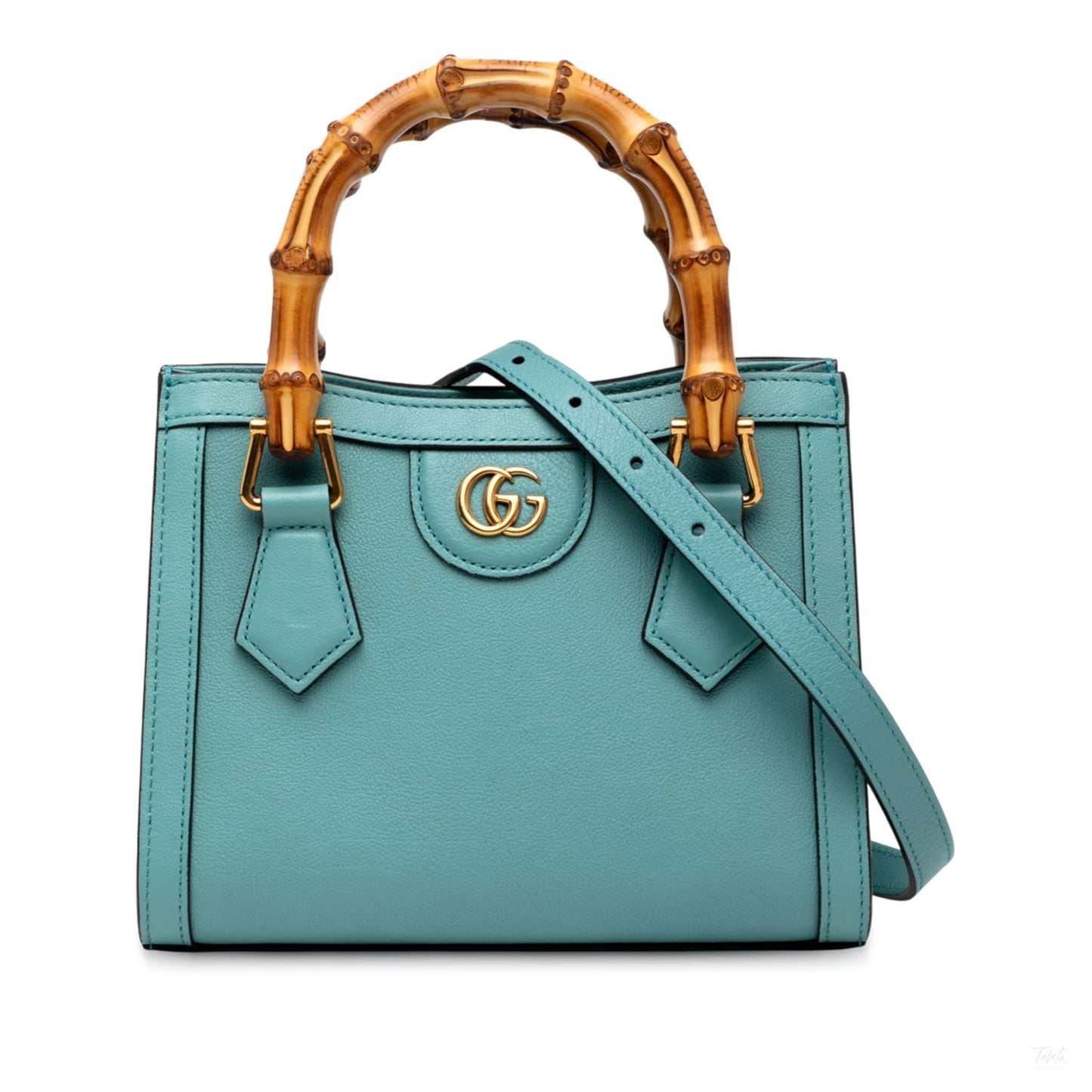 Second hand Gucci Diana Mini Leather Tote Handbag Blue - Tabita Bags