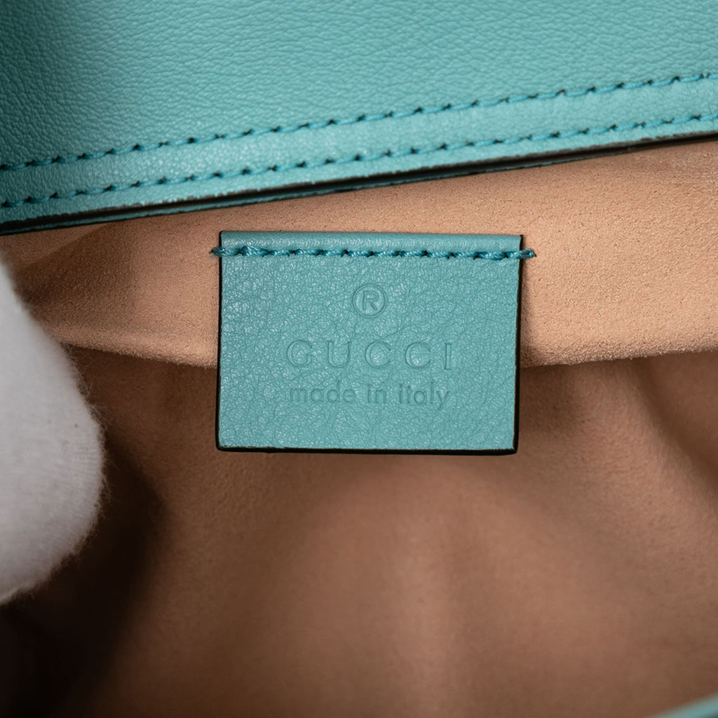 Second hand Gucci Diana Mini Leather Tote Handbag Blue - Tabita Bags