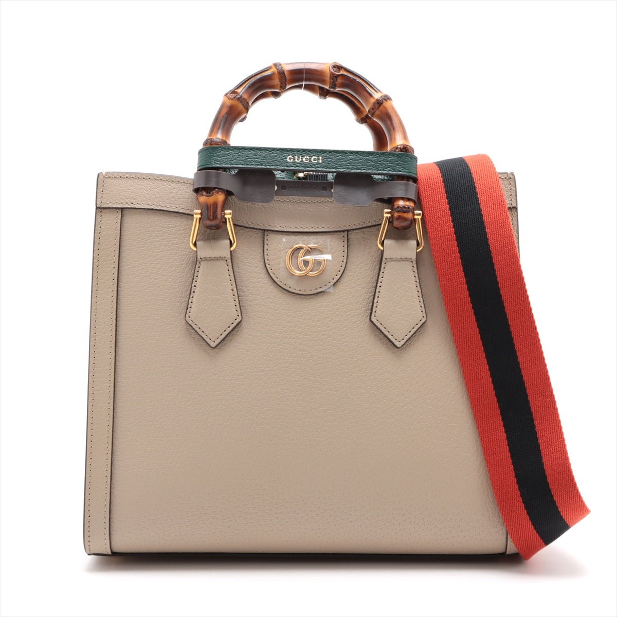 Second hand Gucci Diana Small Leather Tote Bag Grey - Tabita Bags