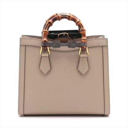 Second hand Gucci Diana Small Leather Tote Bag Grey - Tabita Bags