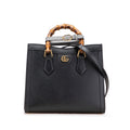 Second hand Gucci Diana Small Leather Tote Handbag Black - Tabita Bags