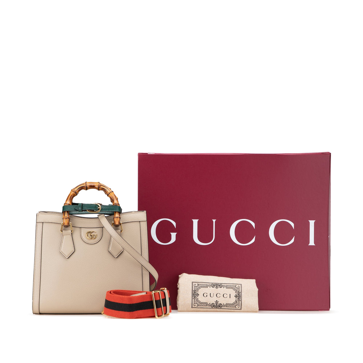 Second hand Gucci Diana Small Leather Tote Handbag Brown - Tabita Bags