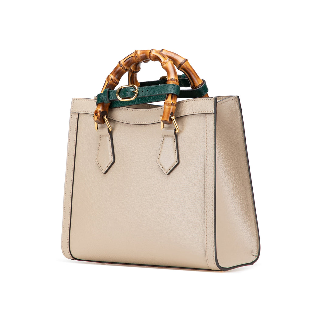 Second hand Gucci Diana Small Leather Tote Handbag Brown - Tabita Bags