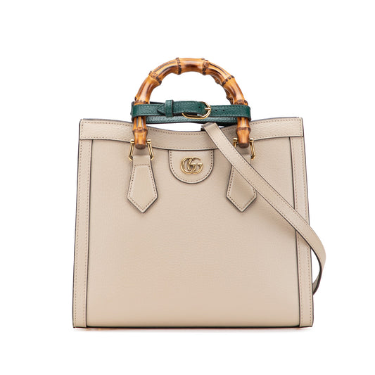 Second hand Gucci Diana Small Leather Tote Handbag Brown - Tabita Bags