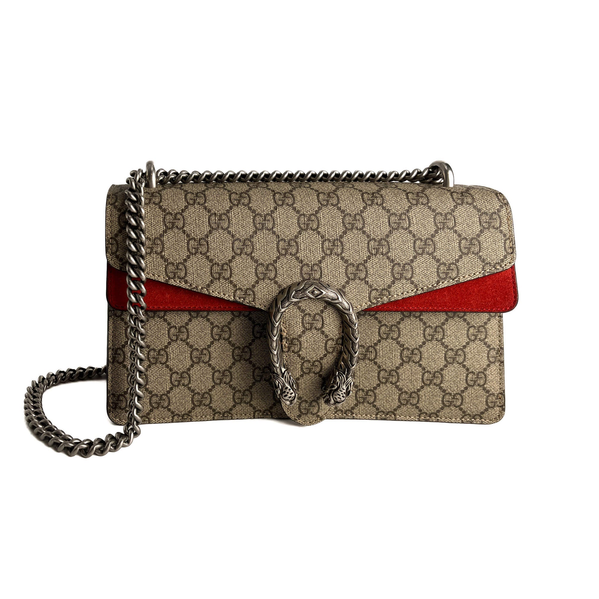 Second hand Gucci Dionysus Medium Canvas Flap Handbag GG Supreme - Tabita Bags
