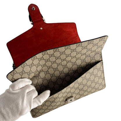Second hand Gucci Dionysus Medium Canvas Flap Handbag GG Supreme - Tabita Bags